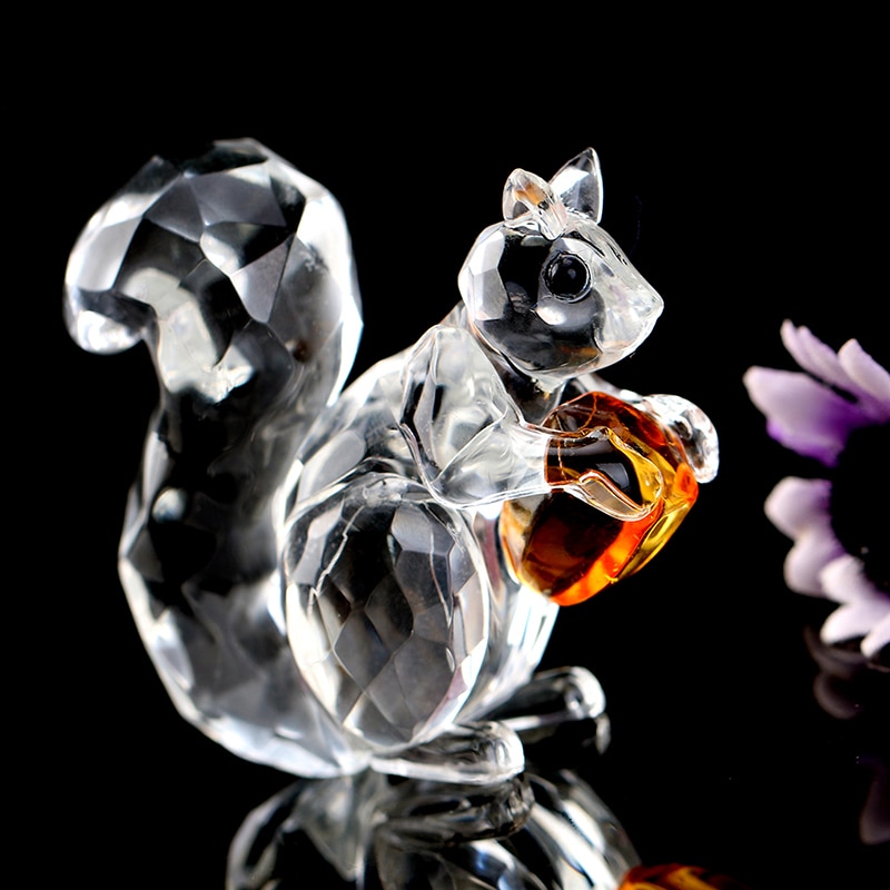 Squirrel Ornament Crystal Paperweight