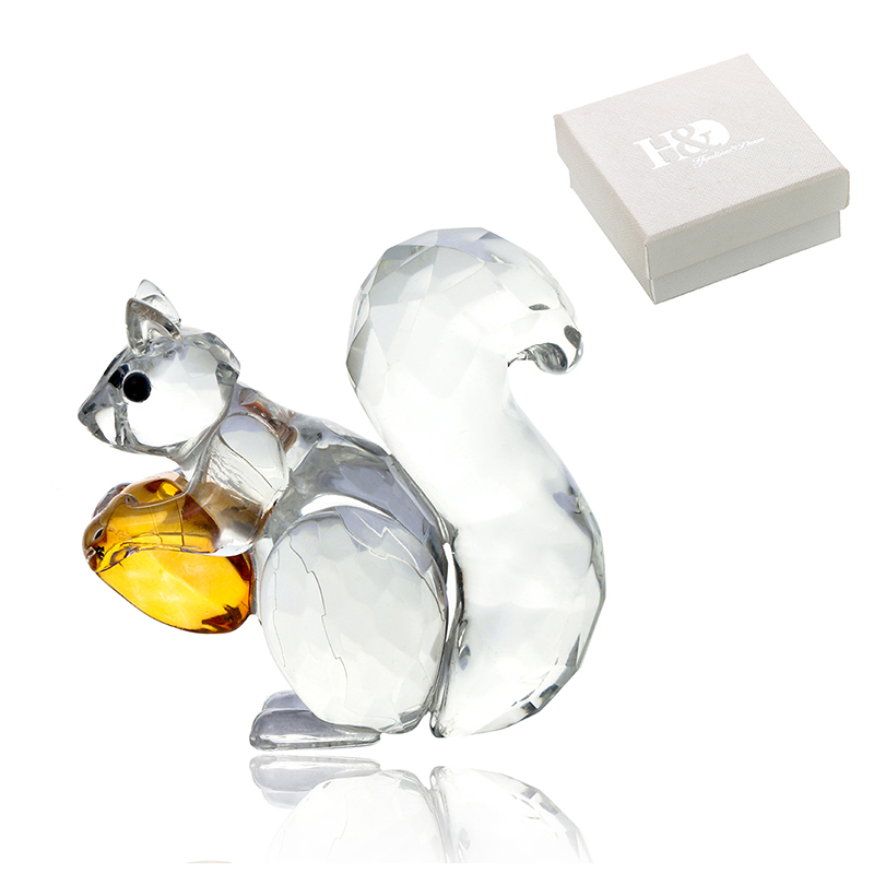 Squirrel Ornament Crystal Paperweight