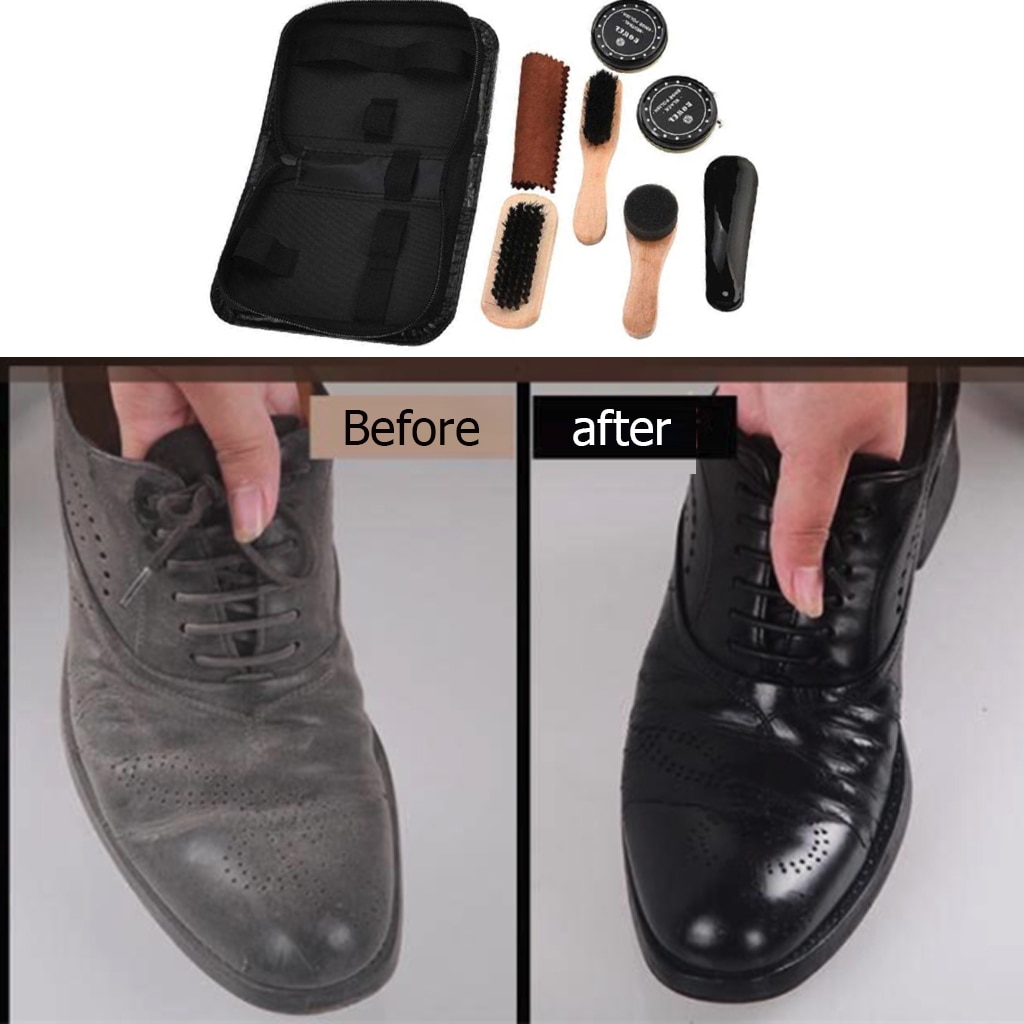 Shoe Polish Kit Brush Cleaning Set