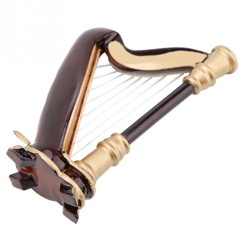 Mini Harp Wooden Instrument Decor