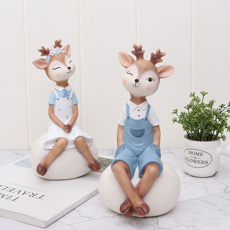 Deer Figurine Animal Home Decoration