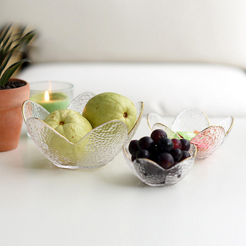 Glass Fruit Bowl Decorative Crystal Bowl