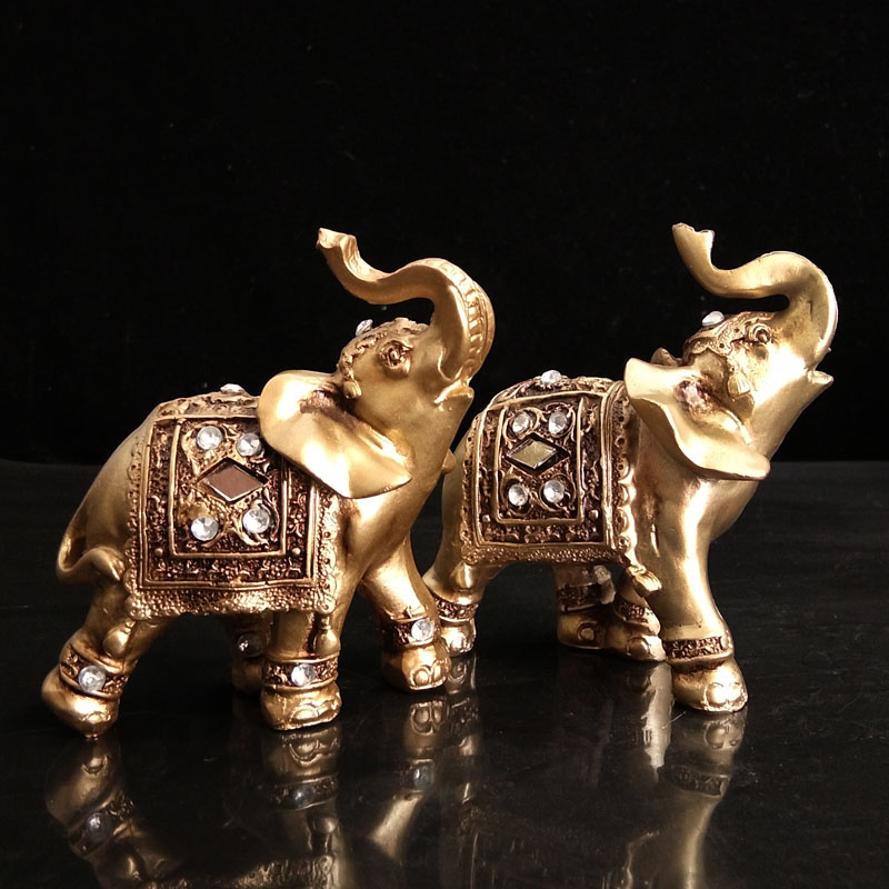 Elephant Figurines House Decoration (2 pcs)