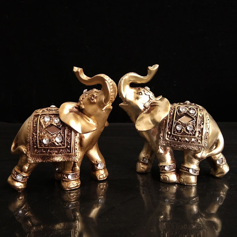 Elephant Figurines House Decoration (2 pcs)