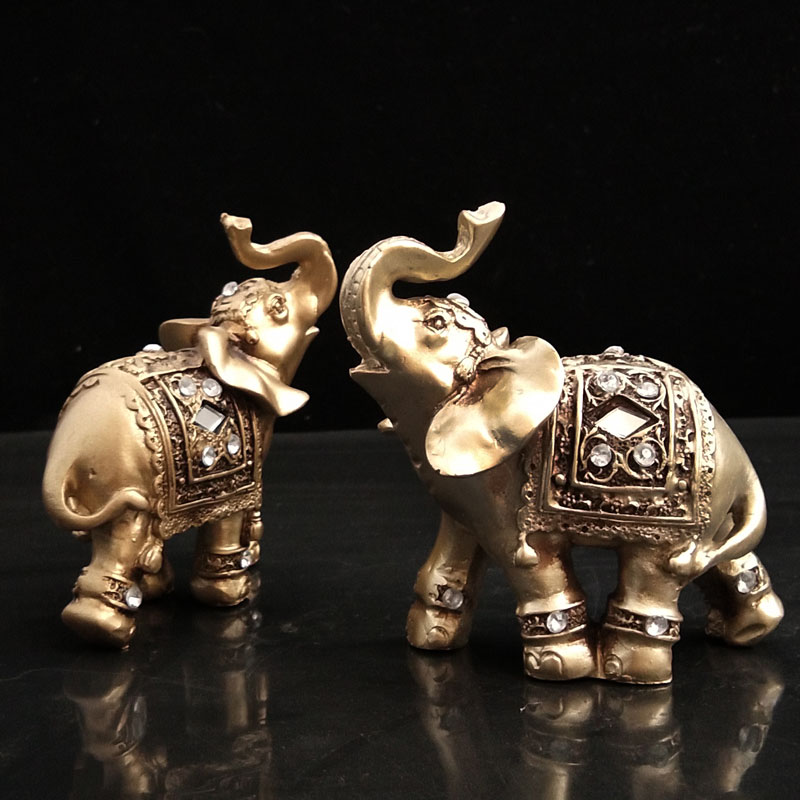 Elephant Figurines House Decoration (2 pcs)