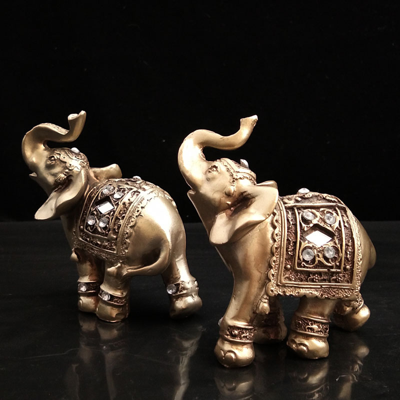 Elephant Figurines House Decoration (2 pcs)
