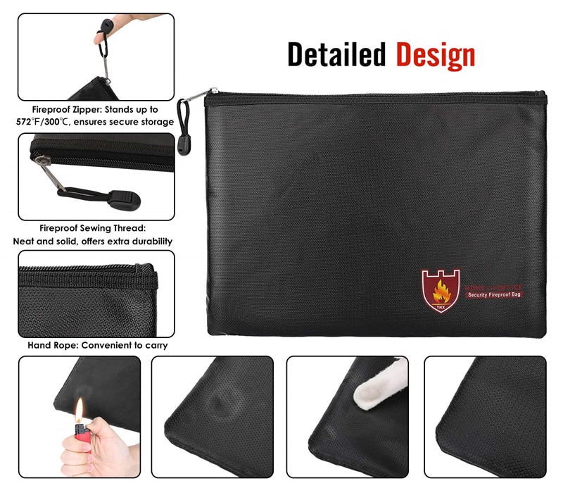 Fireproof Bag Portable Fireproof Pouch