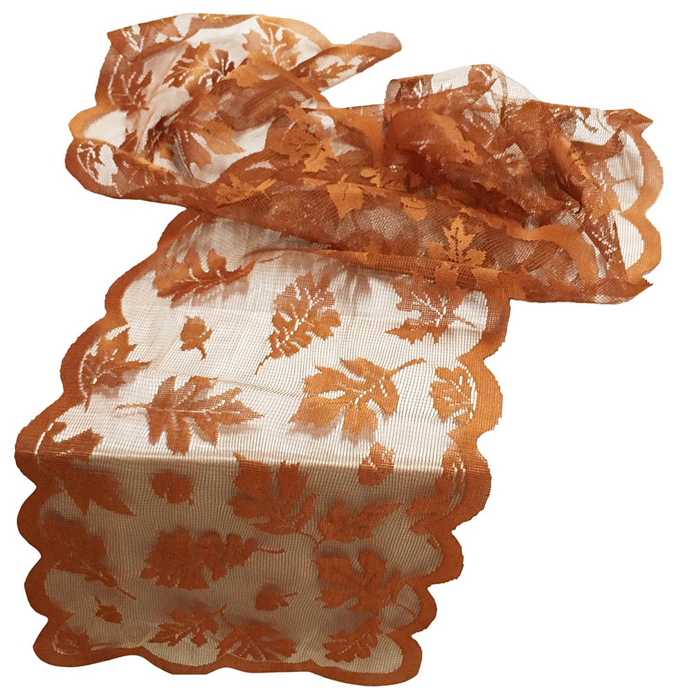 Fall Table Runner Lace Decor