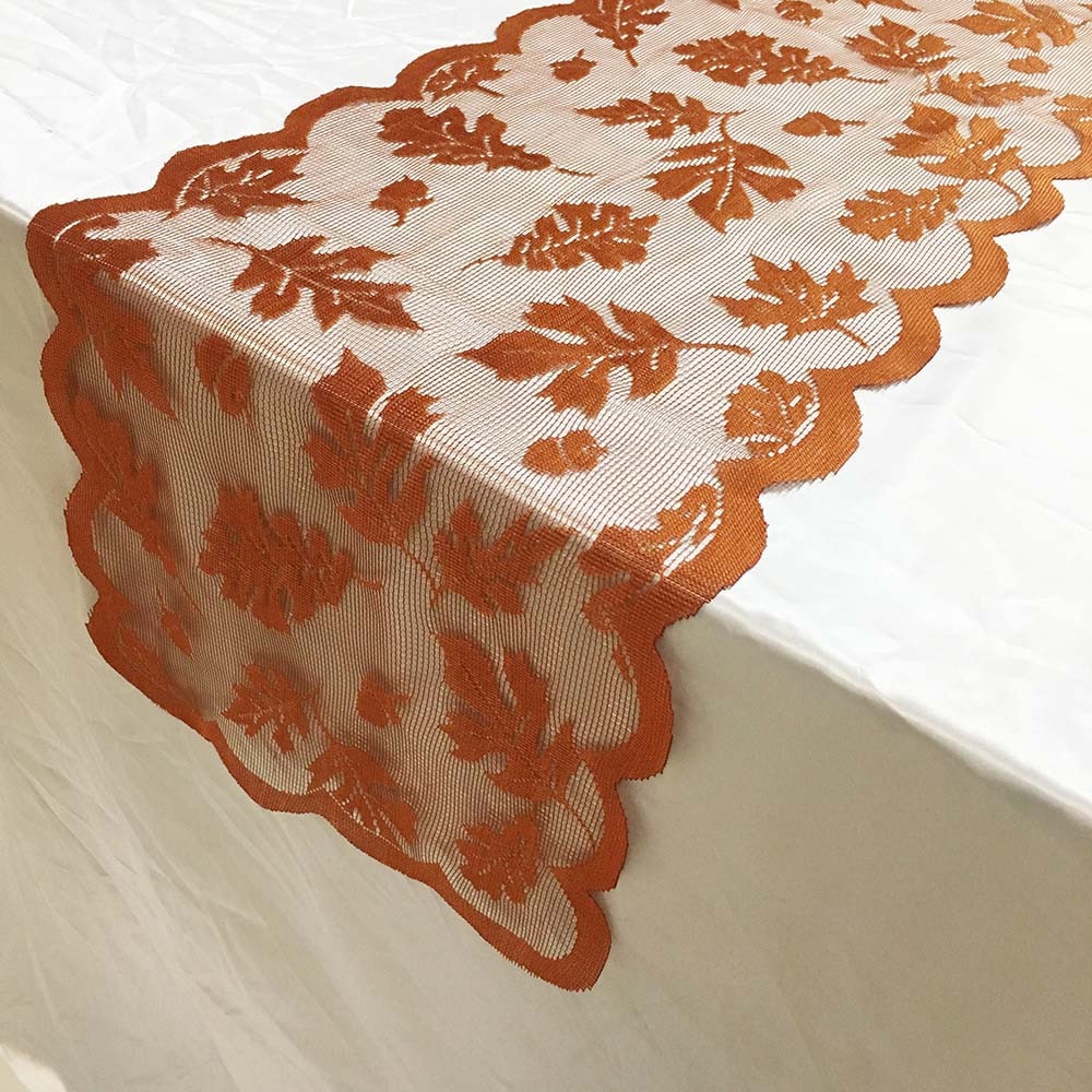 Fall Table Runner Lace Decor