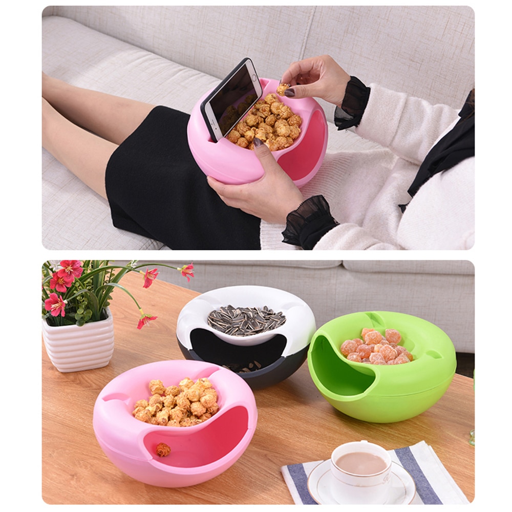 Snack Bowls with Convenient Cellphone Stand
