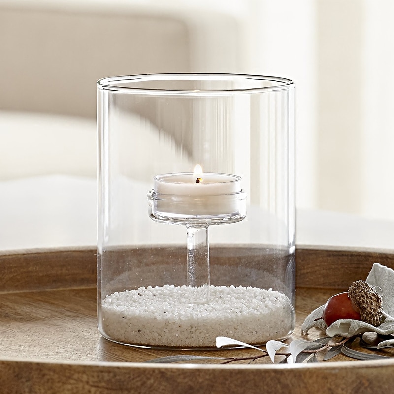 Glass Tea Light Holder 3pc Set