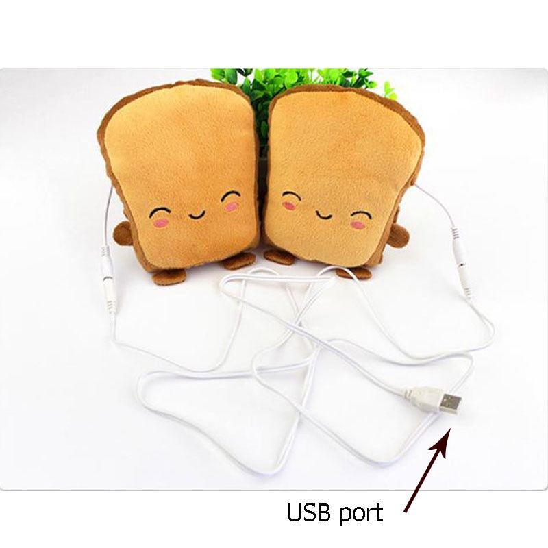 USB Hand Warmer Bread Toast Gloves