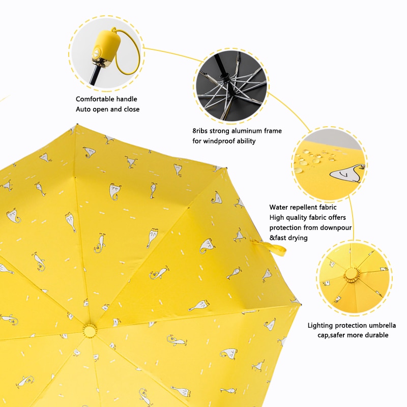 Automatic Umbrella Windproof Folded Umbrellas