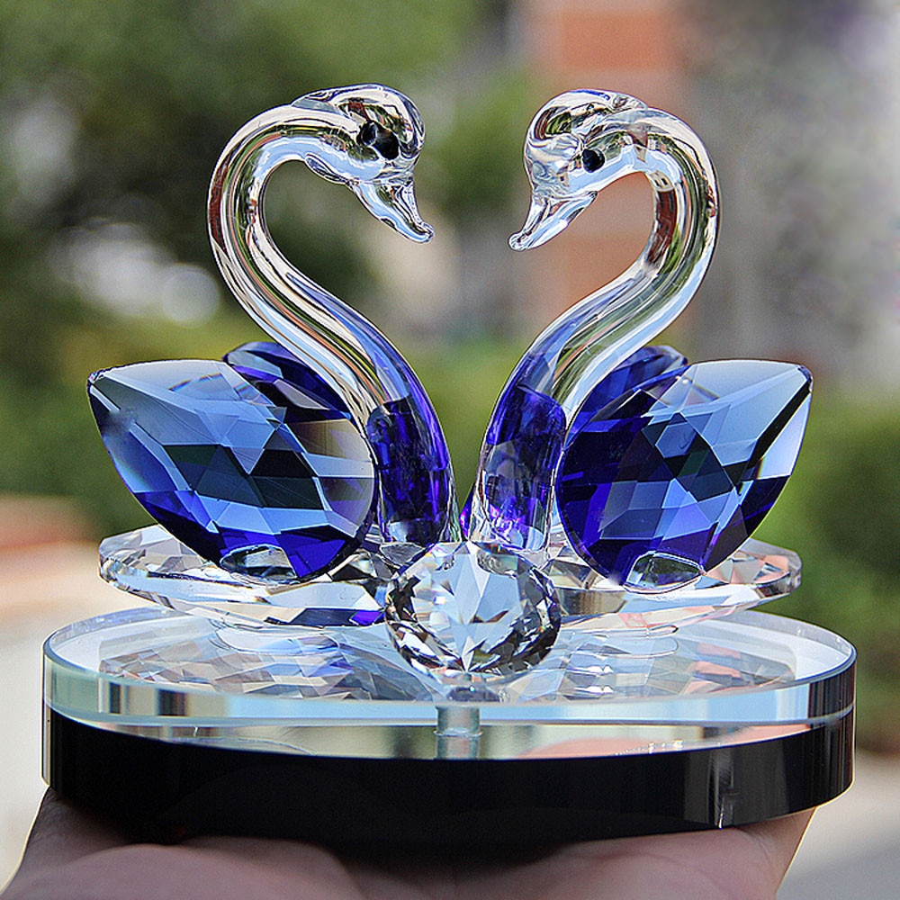 Crystal Figurine Swan Decoration