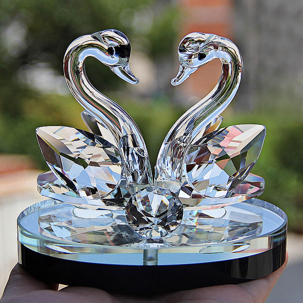 Crystal Figurine Swan Decoration
