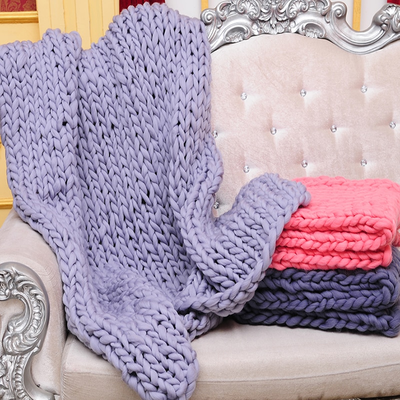 Knitted Blanket Large Yarn Knitting