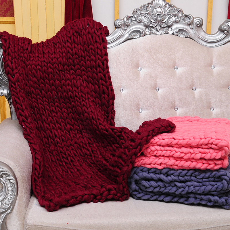 Knitted Blanket Large Yarn Knitting