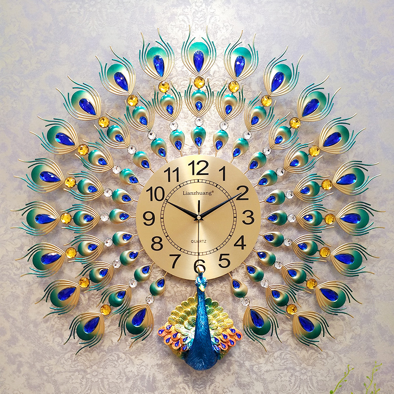 Modern Wall Clock Peacock Design