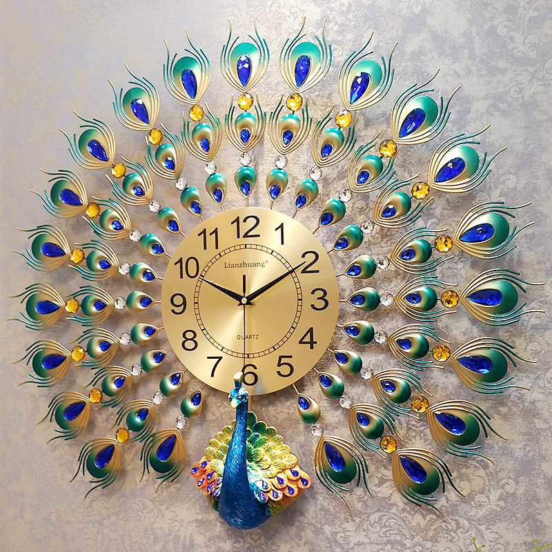 Modern Wall Clock Peacock Design