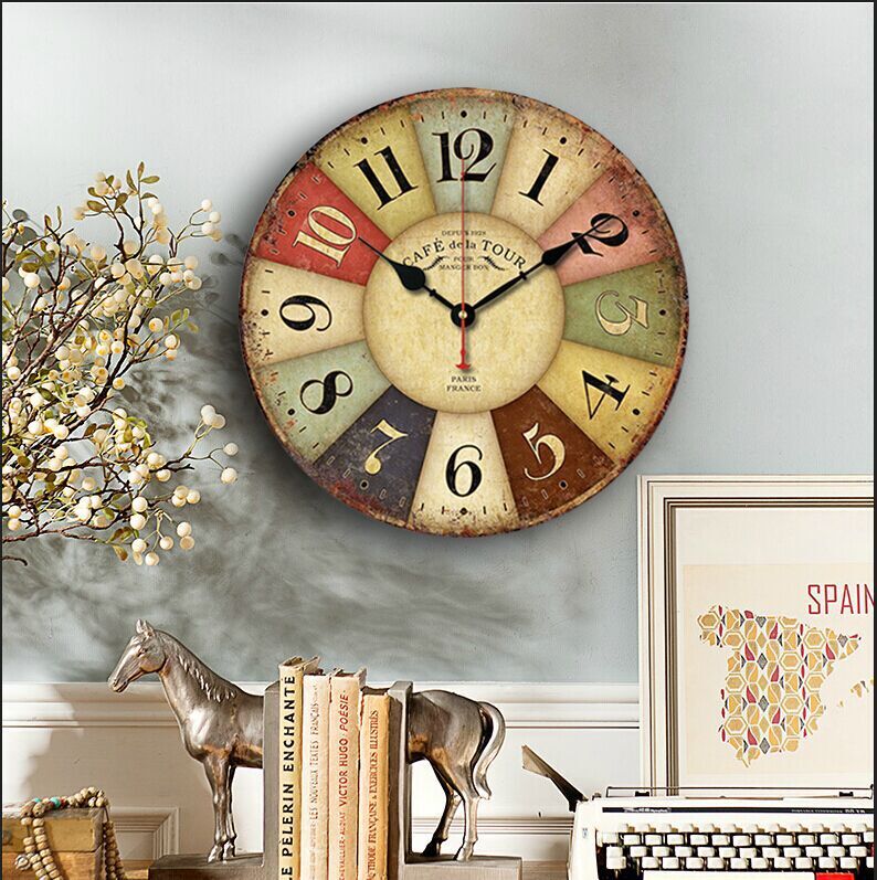 Rustic Wall Clock Vintage Design