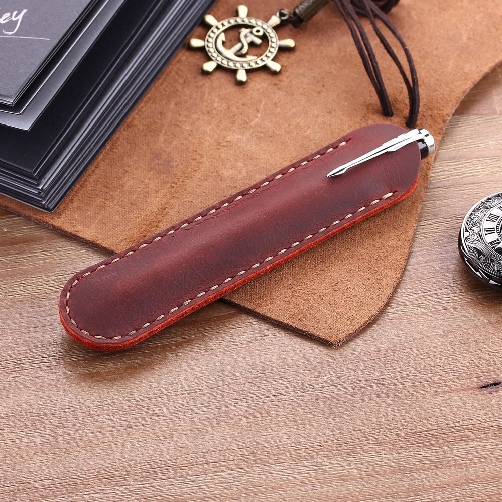 Leather Pouch Single Pen Carrier