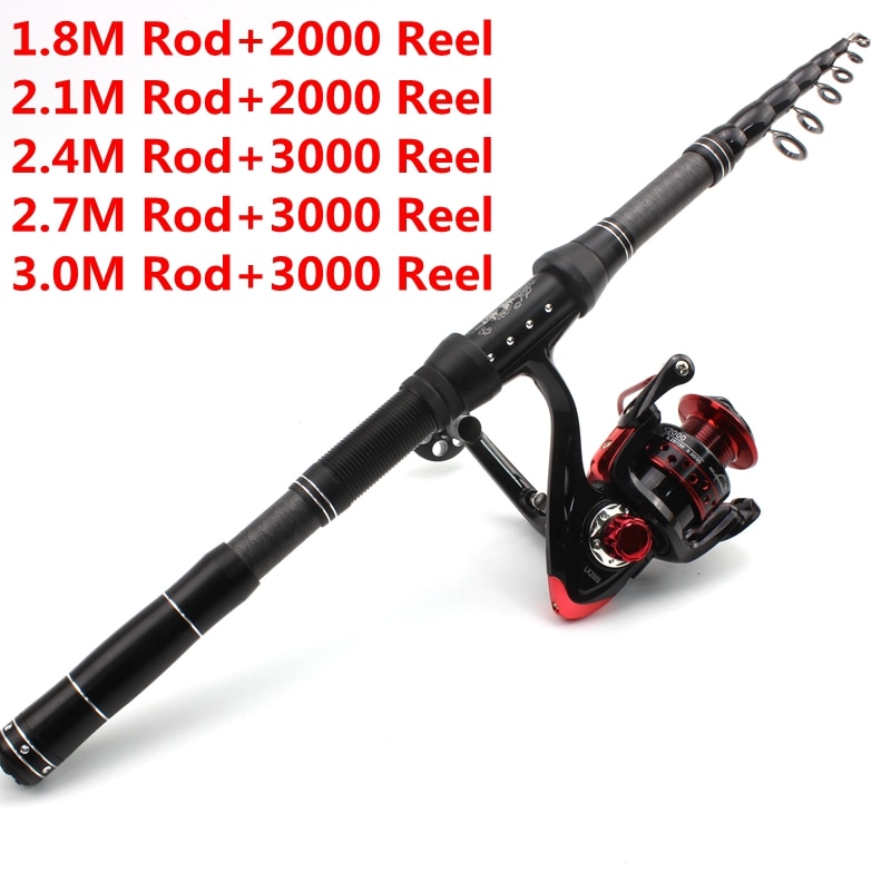 Fishing Pole and Reel Set Telescopic Rod