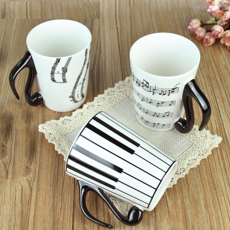 Ceramic Coffee Mugs Piano Musical Note