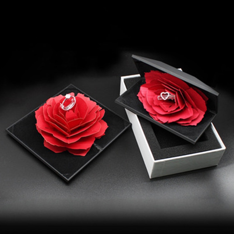 Engagement Ring Box Rotating Rose