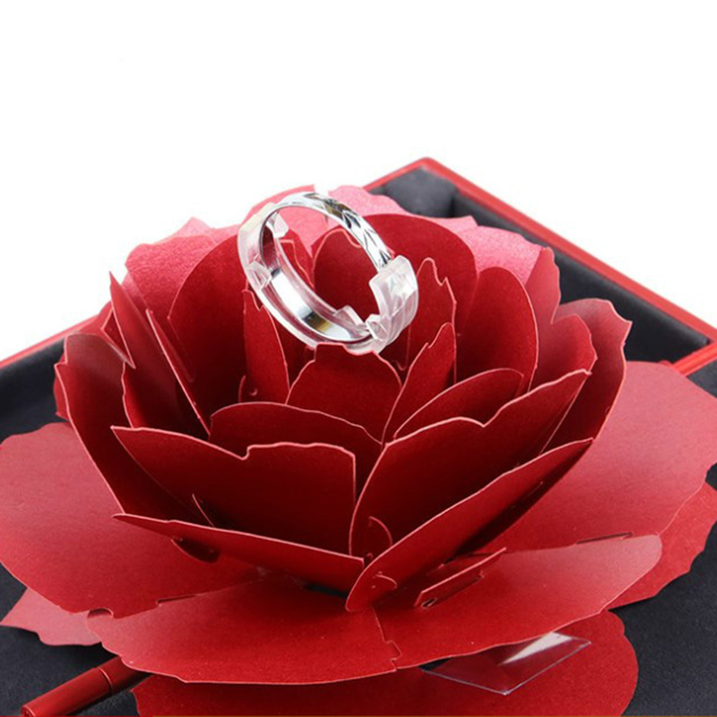 Engagement Ring Box Rotating Rose