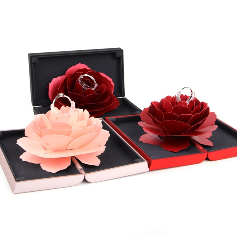 Engagement Ring Box Rotating Rose