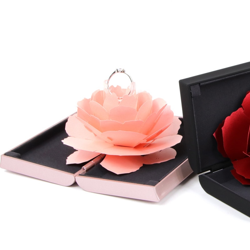 Engagement Ring Box Rotating Rose