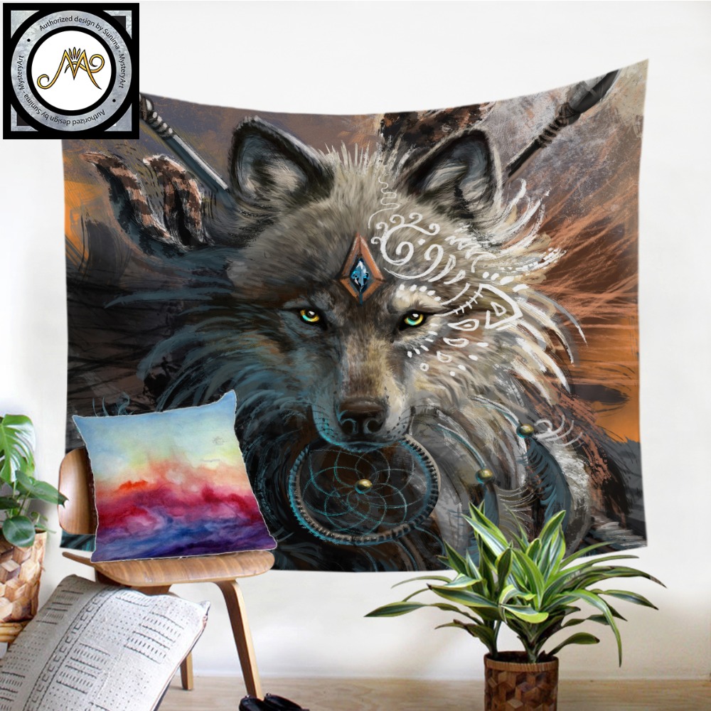 Tapestries Wolf Warrior Wall Hanging