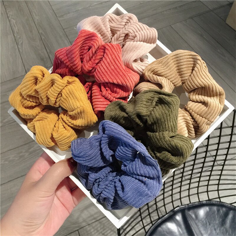 Vintage Style Big Corduroy Scrunchie