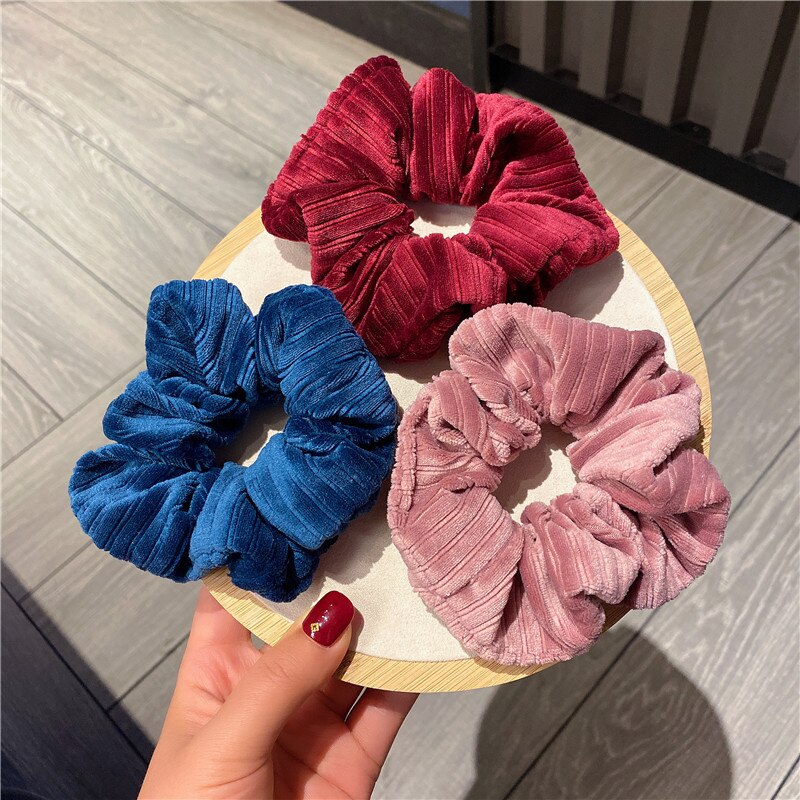 Vintage Style Big Corduroy Scrunchie