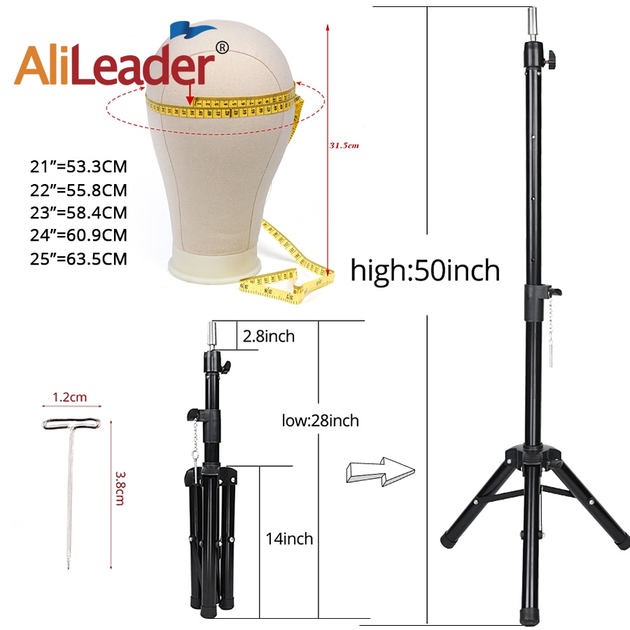 Wig Stand Tripod Adjustable Stand