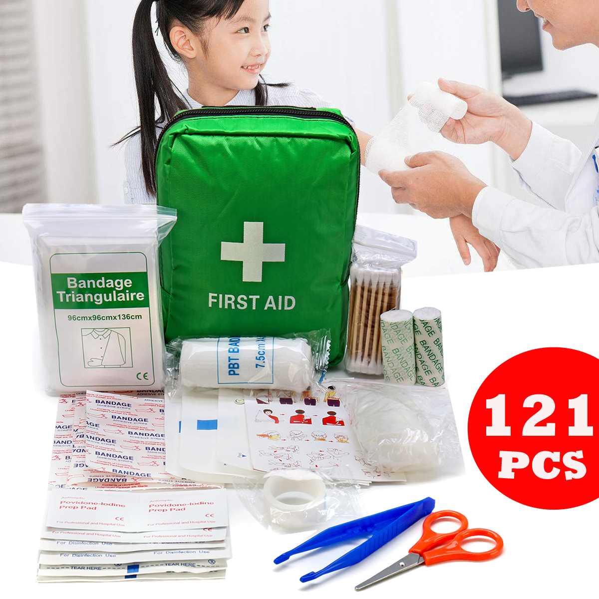 Camping First Aid Kit (121Pcs)