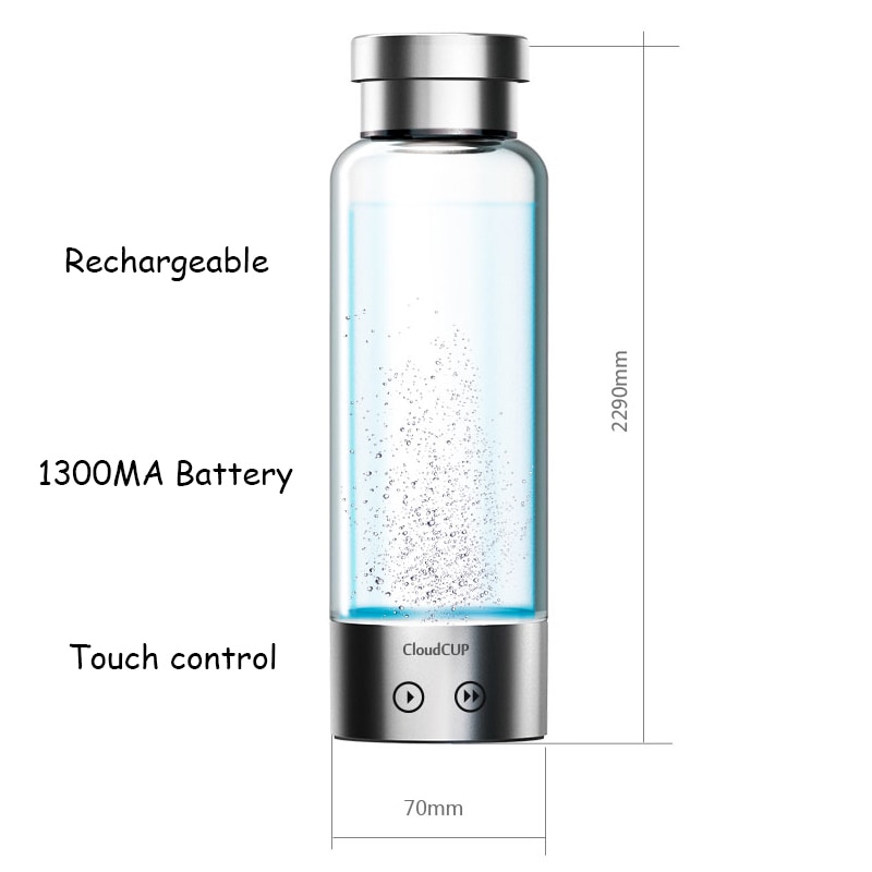 Hydrogen Water Bottle 480mL Rechargeable