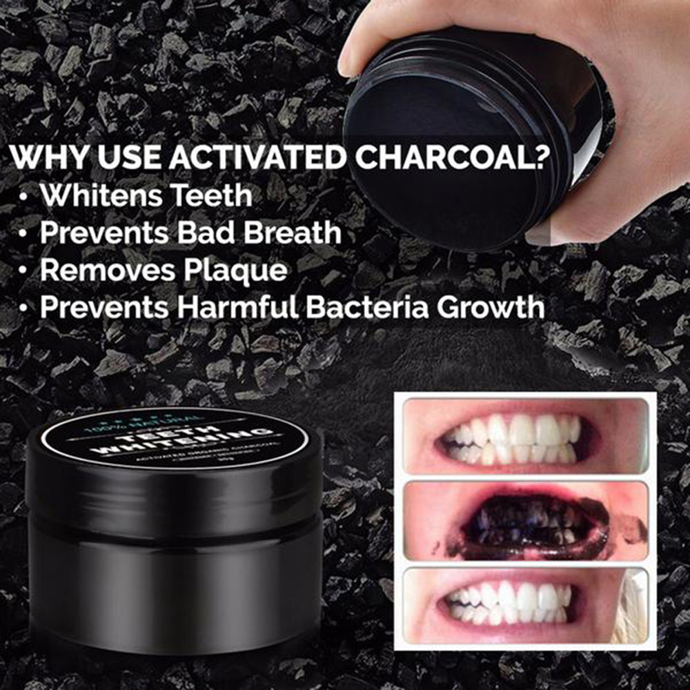 Natural Organic Activated Charcoal Teeth Whitening Powder