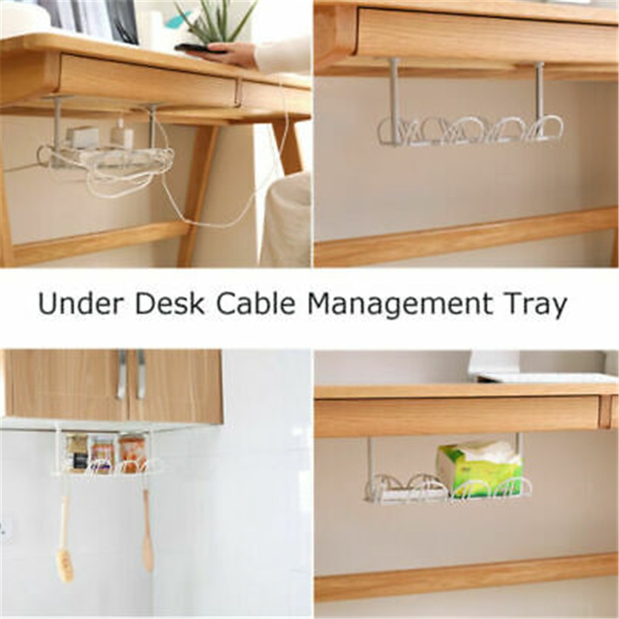 Desk Cable Manager Cord Rack Shelf