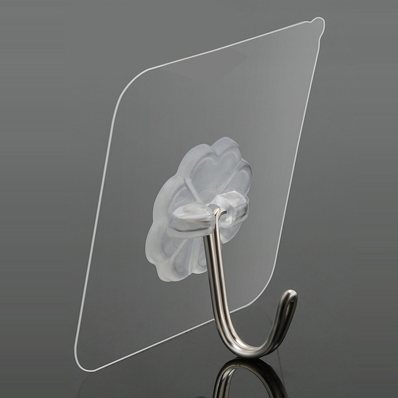 Adhesive Wall Hooks Transparent Hooks (10pcs.)