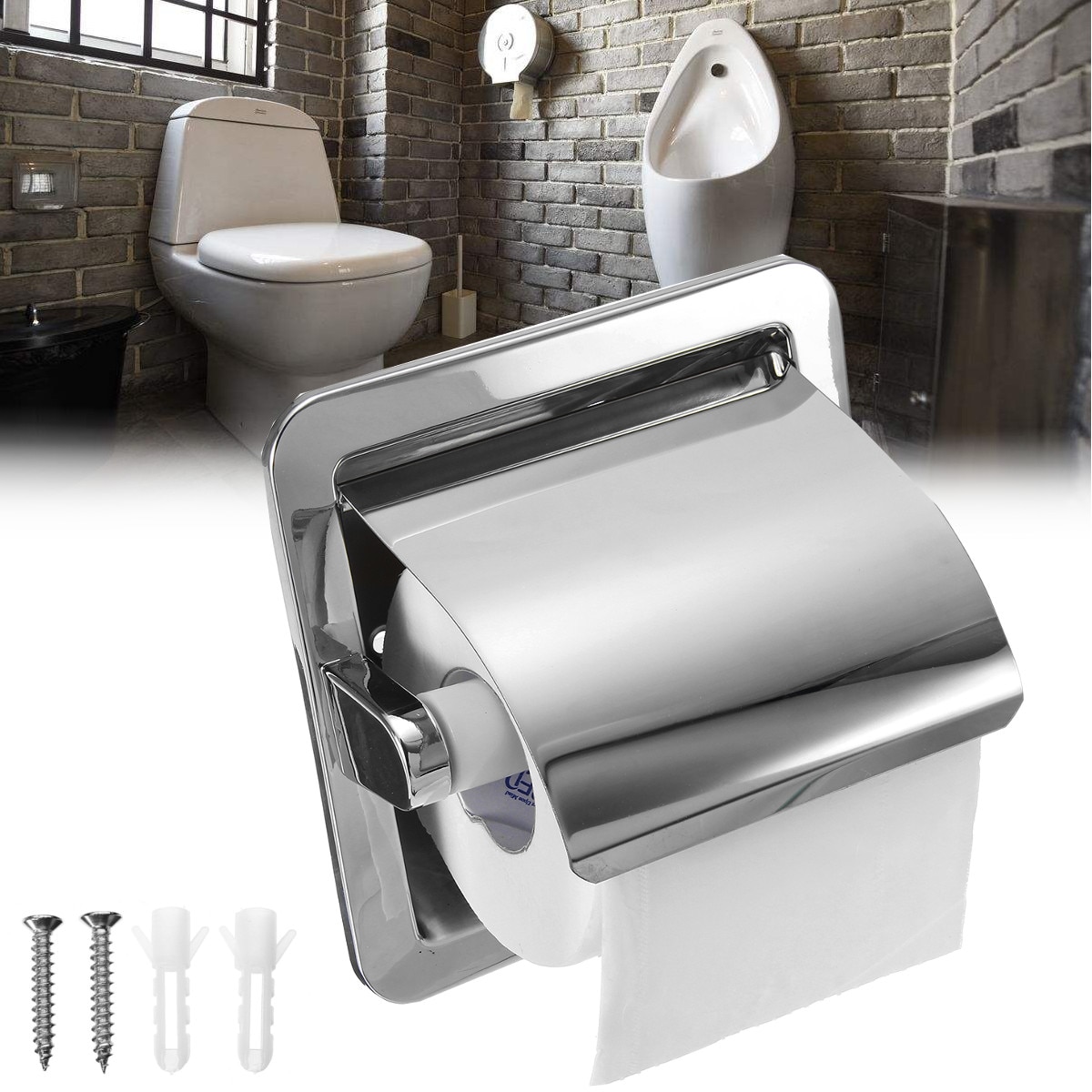 Recessed Toilet Paper Holder Stainless Steel