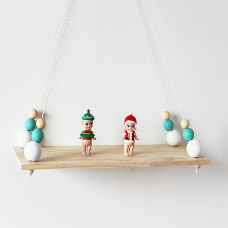 Hanging Wood Shelf Nordic Style