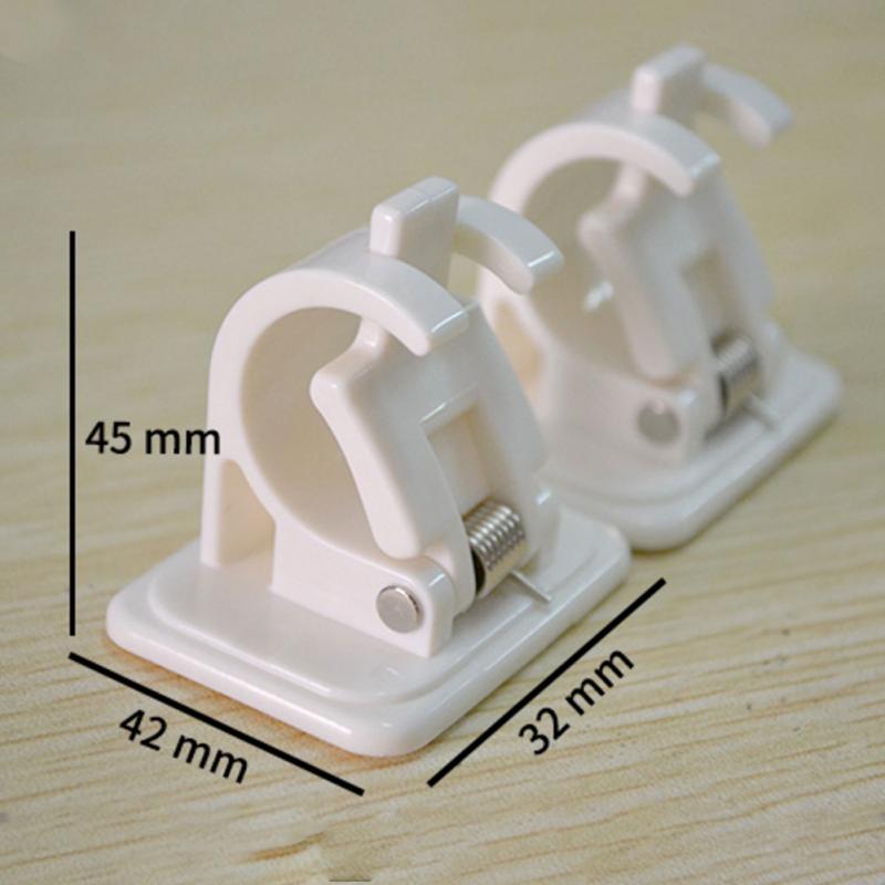 Curtain Rod Holders Adhesive Wall Clip (2Pcs)