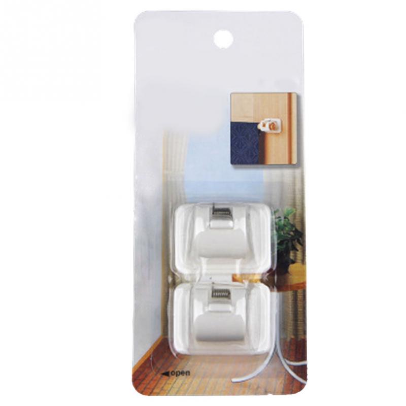 Curtain Rod Holders Adhesive Wall Clip (2Pcs)