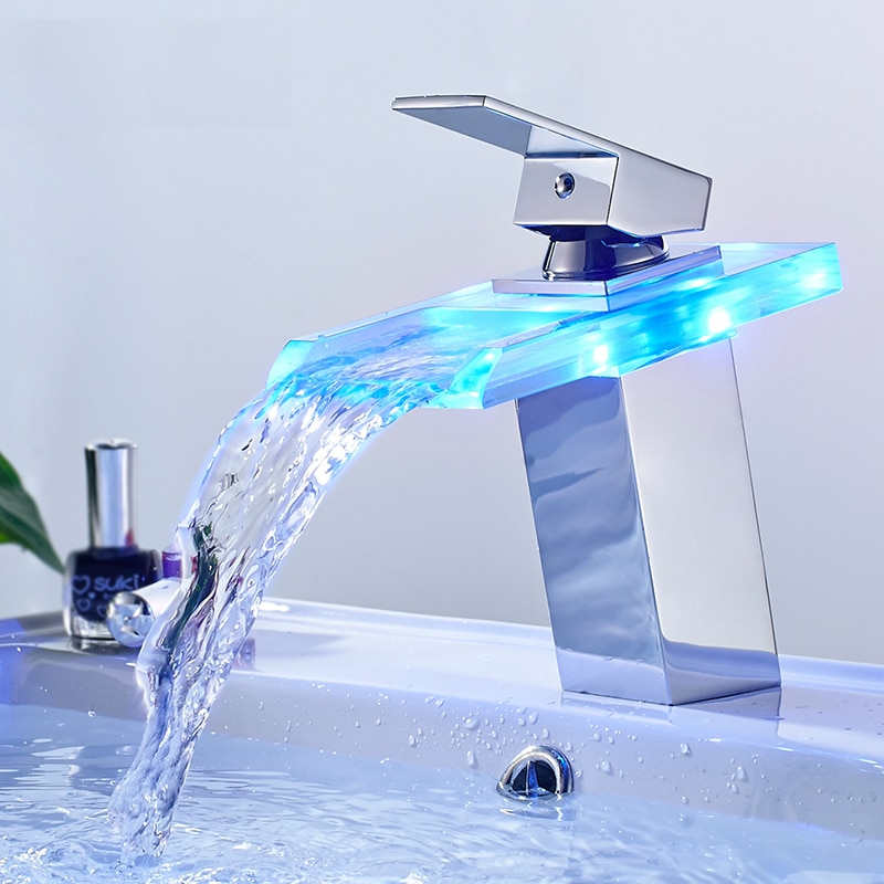 Waterfall Faucet LED Colour Changing Tap