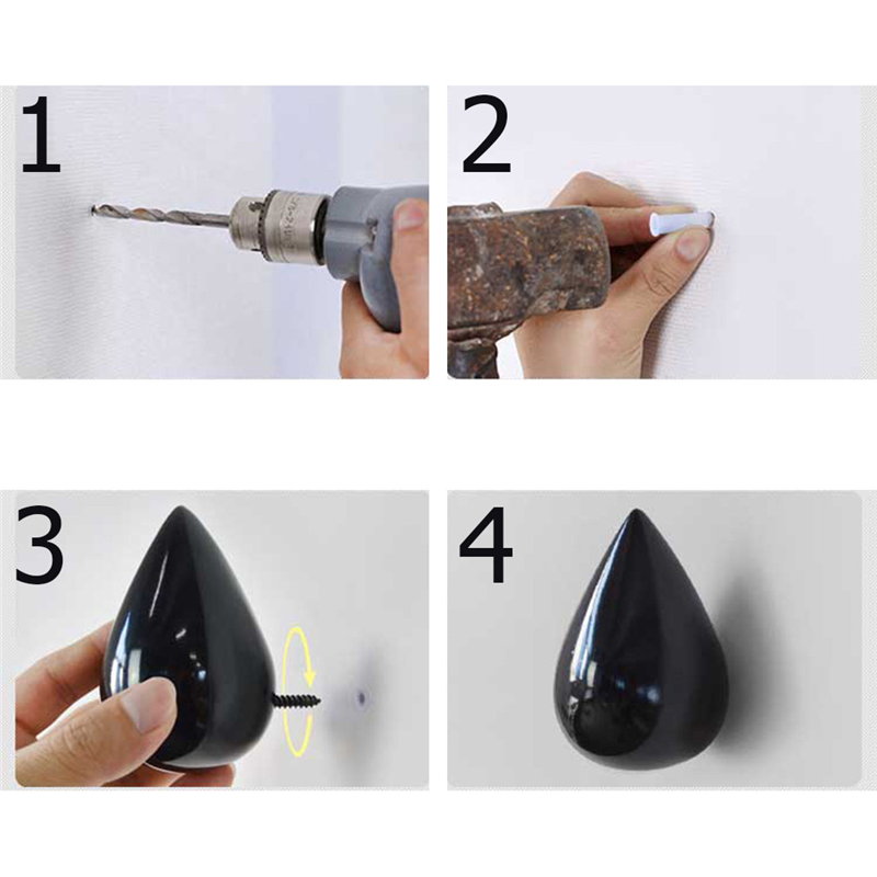 Water Drop Shaped Wall Hooks and Wall Decorations