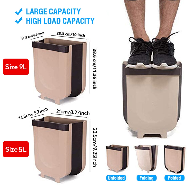 Folding Waste Bin Hanging Trash Can