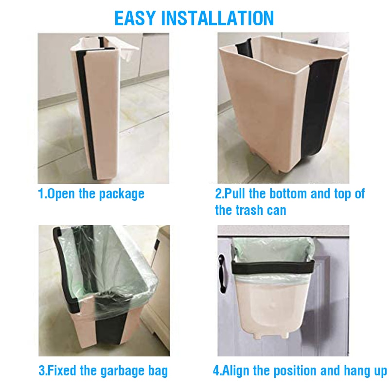 Folding Waste Bin Hanging Trash Can