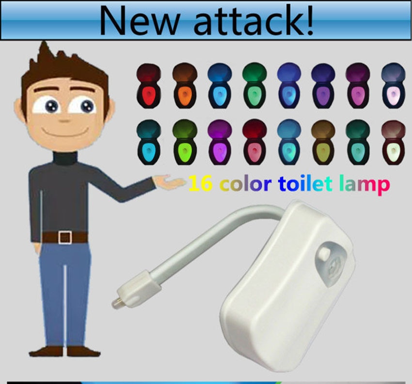 Motion Sensor Bathroom Light 16 Colors Lamp