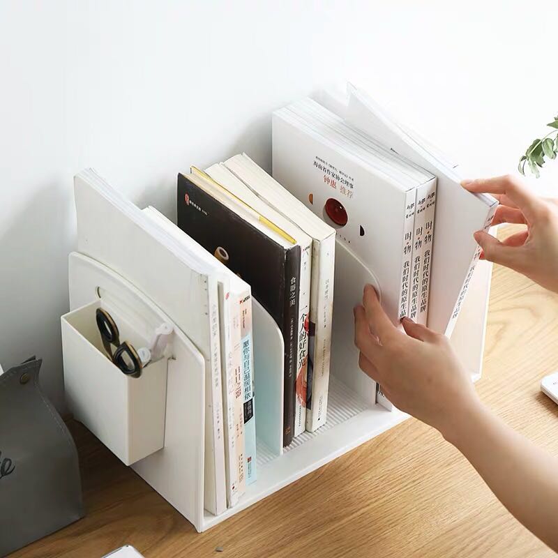 Mini Bookcase Plastic Desk Organizer